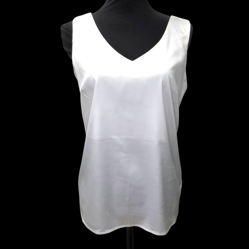 NWT MAWOR Satin White Sleeveless Top Women's Size Small